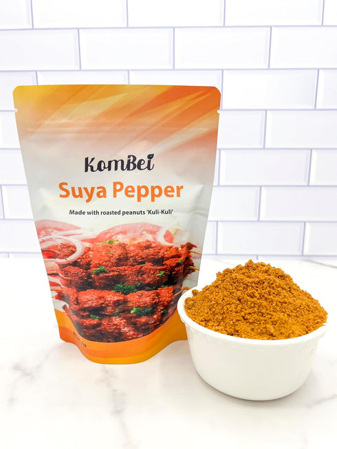 Kombei Suya Seasoning - 7oz (Suya Pepper, Suya Spice, Yaji, Premium African Seasoning for Grilling and Cooking)...